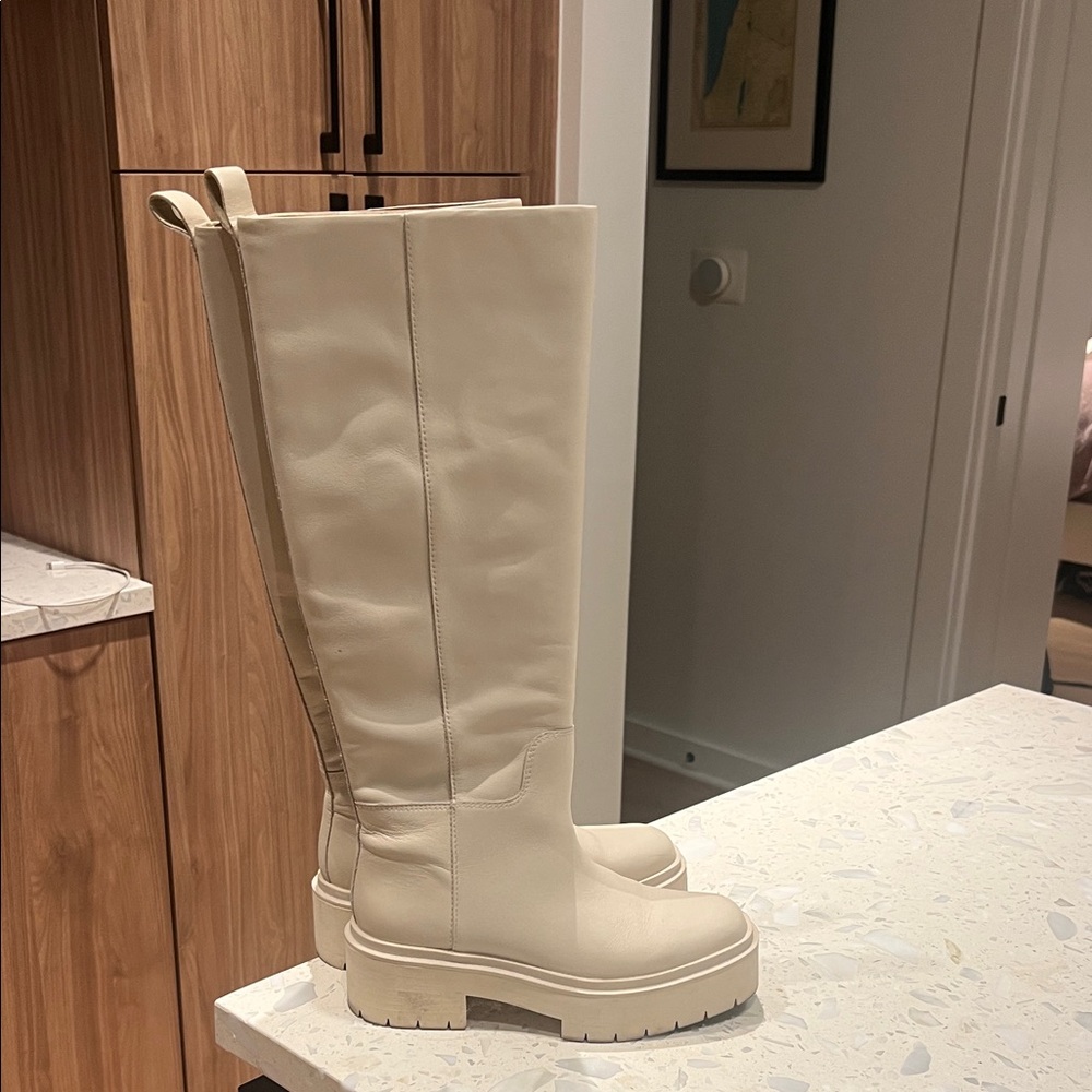 Sam Edelman Cream Knee-High Women's Boots